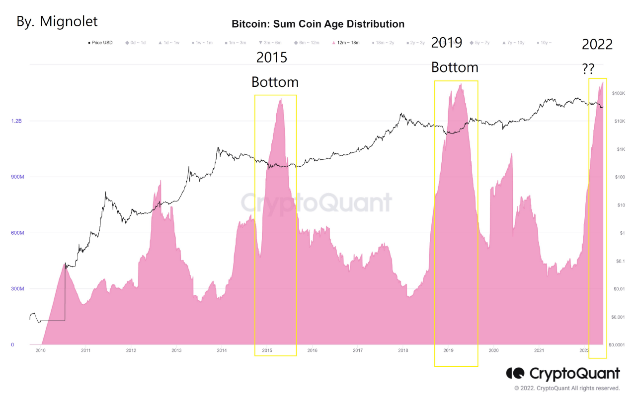 비트코인 가격 추이(검은색 곡선), 비트코인 SCAD(분홍색 그래프). 출처=크립토퀀트